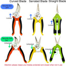 Pruning Shears, 4 Pack Garden Shears with Gardening gloves, Clippers Handheld, Stainless Steel Garden Snips, Lengnoyp Pruners for Gardening | Orange, Yellow, Green — 5
