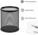 Pen Holder Mesh Pencil Holder Metal Pen Holder Cup Pencil Cup Holder for Desk Office Pen Organizer Black, 4 Pack — 5
