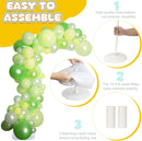 AerWo Balloon Arch Kit Balloon Arch Stand with Base, 9.35Ft & 6Ft High Free Bending Half Arch Balloon Stand for Wedding Birthday Party Baby Shower Yard Lawn Christmas Decorations | White Half Balloon Arch — 5