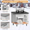 Indestructible Heated Cat House for Outside Cats Winter,Weatherproof & Insulated & Elevated Feral Cat House with Escape Door, Outdoor Indoor Cat Shelter for Stray Barn Cat 17.7×14.9×17.5 — 4