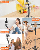 Yeaki 71” Auto Face Tracking Tripod for iPhone with Light,360° Rotating Phone Stand with Rechargeable Remote Control for TikTok Vlog Video Recording, Phone Tripod for Android Camera/GoPro/Ring Light photo 6