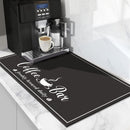 CooRug Fashion Coffee Mat, Dish Drying Mat 12" x 20" Black — 1