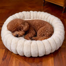 Donut Small Dog Bed Round Calming Kitten & Puppy Bed,20in White — 1
