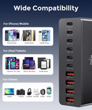 USB C Charging Station 10 Port with 4 Cables,245W GaN Charger Block photo 6