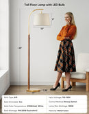 Dimmable Floor Lamp for Living Room, 65" Tall Metal Standing Lamp with LED Bulb, Mid Century Modern Arc Floor Lamp… — 5