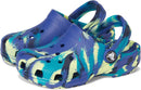 Crocs Kids Classic Watercolor Marbled Clog – Navy/Turbo Teal — 1
