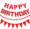 Pre-Strung Felt Happy Birthday Banner Red Garland Set — 1