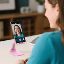 Cell Phone Stand, Adjustable Angle and Height Cell Phone Holder for Desk, Foldable and Portable, Anti-Slip Silicone Pad, Compatible with All Mobile Phones and 4-8 Inch Devices, Pink photo 3