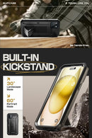 SUPCASE for iPhone 15 Case with Kickstand & Screen Protector, Black — 3