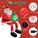 Christmas Inflatable Santa Claus, Outdoor Decorations Sitting Santa Claus Build-in LED Lights, Blow Up Santa Carrying Gift Bag Sitting Roof Yard Patio Bench Shrubs Tree Chair (Red, 8FT) — 2