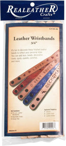 Realeather C4140-08 Narrow Leather Wristbands with Snap Closure, 7.5” to 8.5” L X .75" W, Natural, 8-Pack — 1