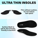 Knixmax Outdoor Women Arch Support Insoles for Crocs Ultra Thin Wide Fit Inserts for Birkenstock Breathable Sockless Barefoot Liners for Nursing Clogs Garden Shoes Slippers Black Size US10/EU43-44 — 5