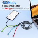 4 in 1 Multi Charging Cable, 2 Pack 5FT Charging Cords for Multiple Devices 4