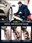 Digital Tire Inflator with Pressure Gauge, 200 PSI, Heavy Duty Air Compressor…