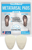 HAPAD Metatarsal Pad 5/16" - Medium, Wool Felt Ball of Foot Pad - 1 Pair 1