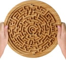 Round Wooden Labyrinth Board Game - Marble Maze for Education and Fun, Toddler Activity Board, Brain Teaser Puzzle Logic Game with Two Metal Balls for Kids, Adults, Teens, Boys, and Girls — 1