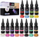 LET'S RESIN UV Resin Kit, 12 Colors Clear Colored UV Resin(20g Each) — 1