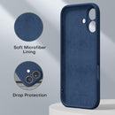 CellEver Heavy-Duty Silicone Case for iPhone 16 [Camera Protection] [Anti-Oil Coating] Military Drop Protection, Soft Scratch-Free Interior, Navy Blue — 5