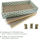 Cat Scratcher Cardboard Scratching Pads Scratch Lounge Bed with Catnip 3PCS Reversible Corrugated Cardboard with Scratch Box — 6