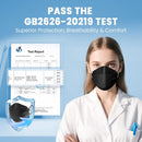 Borje KN95 Face Masks for Adults 50 Pack,5-Ply Black Disposable Face Mask Against PM 2.5 Smoke & Dust, Filtration Efficiency 95% — 5