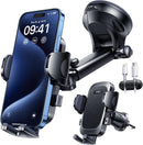 YRU True Military-Grade [360° Rotation Suction] 2026 Ultimate Car Phone Holder Mount 【90+LBS Safest Strongest & Patent Certs】 Dashboard Windshield Vent for iPhone 18 Pro Max Samsung Webcam,Gloss Black | Jet Black photo 1