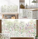 6-Piece Wildflower Stencil for Painting - Large Reusable Floral Design for DIY Furniture Decor | Modular Stencil Kit for Wood, Walls & Home Art | Large Size （14.5" x 11"） — 5