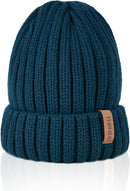 FURTALK Winter Hats for Women Fleece Lined Beanie Knit Chunky Womens Snow Cap - Dark Blue — 5