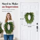 24" Prelit Norfolk Pine Christmas Wreath with 50LED Lights, Heart Shape Wreath for Front Door, Real Touch Cedar Wreath — 5