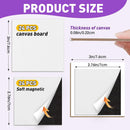ESRICH 24 Pack 3x3IN Mini Magnetic Canvas Panels, Small Canvases for Painting for Oil, Watercolor, Acrylic Painting & DIY Crafts with 24PCS 3x3IN Square Flat Canvas Boards, 24PCS Soft Magnets | 3 x 3 in (24 Pack) — 3