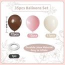 Pink Brown Balloons Coffee Brown Beige Balloon Bear Birthday Baby Shower | Pink Brown Beige | 35pcs — 3