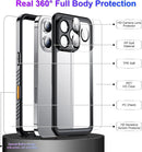 Temdan Compatible with iPhone 16 Pro Case Waterproof, Built-in Screen & Camera Protector IP68 Underwater Full Body 16FT Military Dropproof Shockproof Phone Case 6.3"-Black/Clear — 4