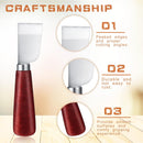 5 Pieces Leather Knife Set Includes 7 in 1 Leather Groover Tool 2 Pieces Edge Beveler Cutting Knife Sandalwood Craft Device, Handle Tools for DIY Craft Cutting — 6
