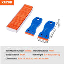 VEVOR 2PCS Razor Blade Scraper,Plastic Scraper Tool with 120PCS Plastic Blades,Cleaning Scraper Remover for Stickers,Decals,Adhesive,Labels,Paint from Glass, Car,Window,Caulk,No Scratches,Blue 7
