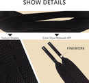 120cm/47inch Flat Shoe Laces for Sneakers, Sturdy Polyester with Non-Fray Tips, Ideal for Various Wear and Bags, Black — 3