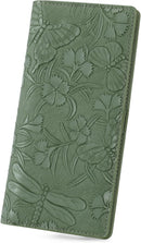 FALAN MULE Ultra Slim Thin Wallet for Women Bifold Leather RFID Blocking Designer Credit Card Holder