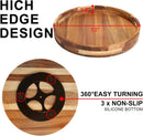 Acacia Wooden Lazy Susan for Table Top-12 Inch Wooden Lazy Susan Turntable with Double Handle-Large Acacia Wooden-Spice Organizer for Countertop, Table, Cabinet — 2