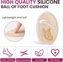 Ball of Foot Cushion Metatarsal Pads - Welnove Non Slip Gel Heel Pads - Heel Cushions to Prevent Toe Sliding, All Day Comfort Shoe Insert Pads for High Heels, Sandals, Wedding, Party (4 Pairs Beige) 3