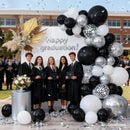 Zesliwy Black Silver White Balloons Set, 50pcs 12In, Latex, Party Decor | Black White Silver — 6