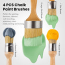 Chalk and Wax Paint Brush Furniture Set of 4, Natural Bristles | 1 Large Oval + 3 Small Round, 4 Pack — 2