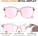 Polarized Sunglasses Womens Trendy Mirrored Shades UV400 Protection | A5. Transparent Frame/Silver Polarized Lens — 6