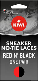 KIWI Sneakers No-Tie Laces Shoe Care Product | Red and Black — 1