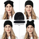 Ababalaya Satin Lined Beanies for Women Chemo Headwear Sleep Cap — 3