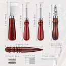 5 Pieces Leather Knife Set Includes 7 in 1 Leather Groover Tool 2 Pieces Edge Beveler Cutting Knife Sandalwood Craft Device, Handle Tools for DIY Craft Cutting — 2
