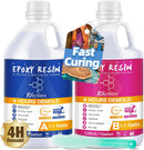 JDiction Fast Cure Epoxy Resin, 2Gallon 4 Hours Demold Epoxy Resin Kit - Crystal Clear, Bubble-Free, Not-Yellowing,… — 1