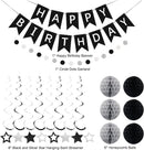 meowtastic Birthday Decorations Happy Birthday Banner with Honeycomb Balls | Black and Silver | Star — 6