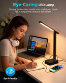LED Desk Lamp with Power Strip, 3 AC Outlets, 4 USB Ports, Stepless Dimming — 7
