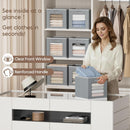 Homsorout Storage Cube 11 Inch - Cube Storage Bins with Window, Closet Storage Baskets with Handle, Fabric Bins for Closet, Shelves, Toys, Clothes, Set of 6, Grey — 2