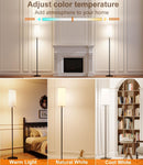 USTO Dimmable Floor Lamp with Remote,12W Led Bulb and Foot Switch, Black — 3