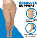 ABSOLUTE SUPPORT Womens Compression Tights 20-30mmHg for Varicose Veins - Compression Pantyhose with Open Toe for Women Venous Ulcers, Reticular Veins, Chronic Venous Insufficiency - Beige, Large — 5