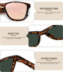 MEETSUN Polarized Sunglasses for Women Men Trendy Retro Square Shades | Black + Pink Mirrored + Pink Mirrored | 54 Millimeters — 6